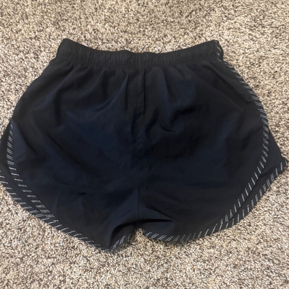 Nike Women's Black Athletic Shorts with White Accents - Picture 2 of 3